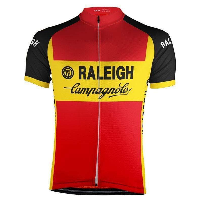rennrad trikot campagnolo Men's Retro TI Raleigh Short Sleeve Cycling Jersey Schaltröllchen online kaufen - quality fabrics Backpacking SHIP WITHIN:🇺🇸 US
