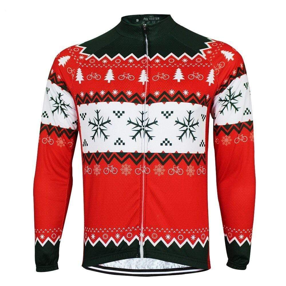 Men s Christmas Long Sleeve Cycling Jersey