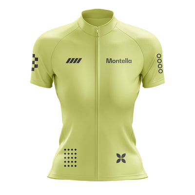 Jersey de ciclismo de gradiente rosado de mujeres