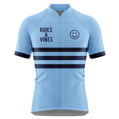 Men's Rides & Vibes Cycling Jersey - Light Blue