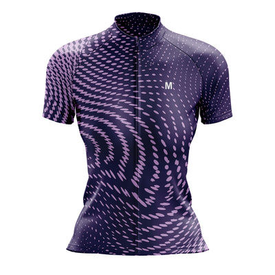 Jersey de ciclismo de gradiente rosado de mujeres