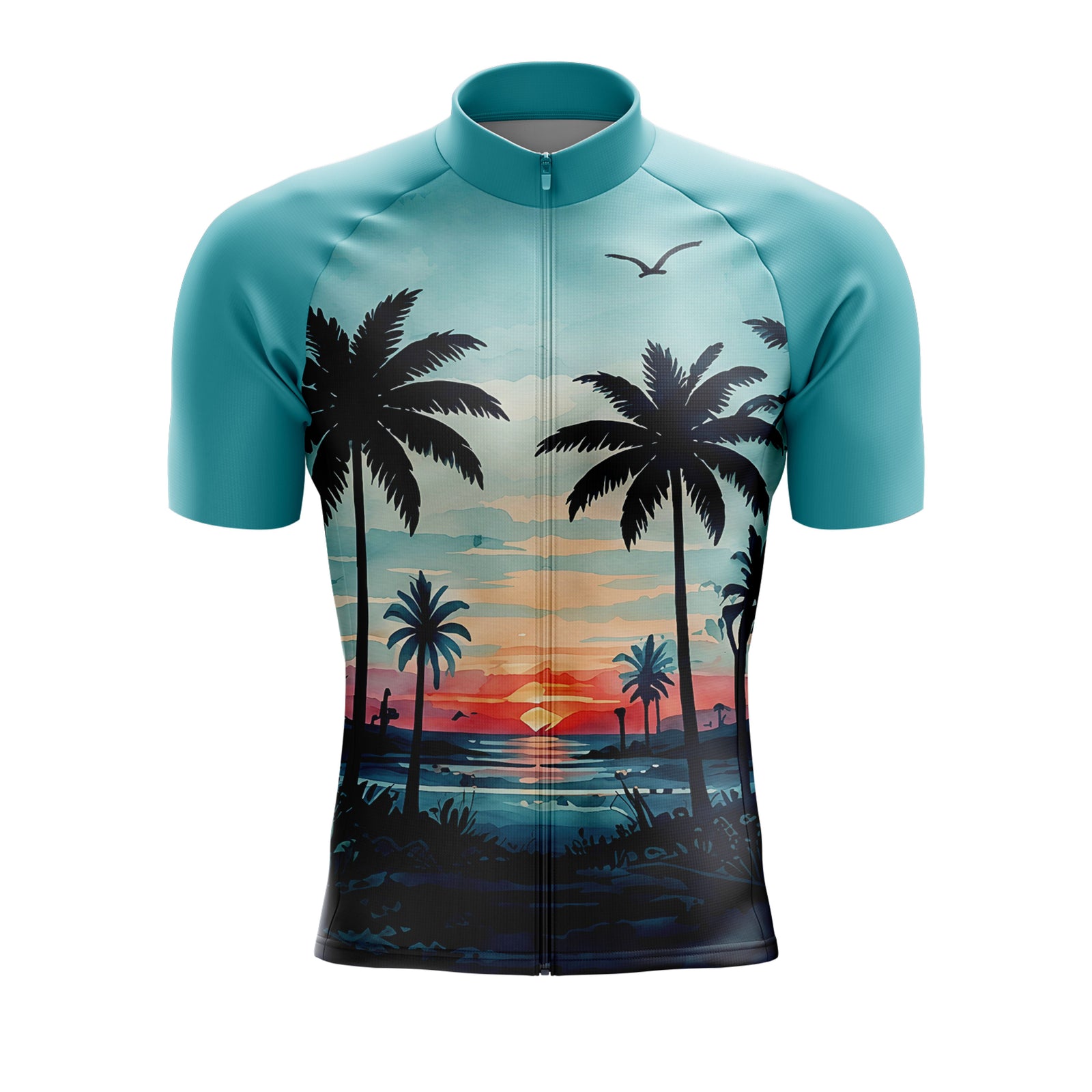 Jersey de ciclismo azul del lado de los hombres