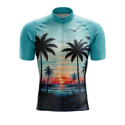 Jersey de ciclismo azul del lado de los hombres