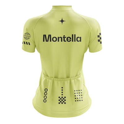 Jersey de ciclismo de gradiente rosado de mujeres