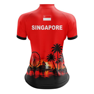 Jersey de ciclismo de gradiente rosado de mujeres