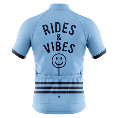 Men's Rides & Vibes Cycling Jersey - Light Blue