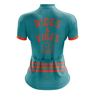 Women's Rides & Vibes Cycling Jersey - Teal