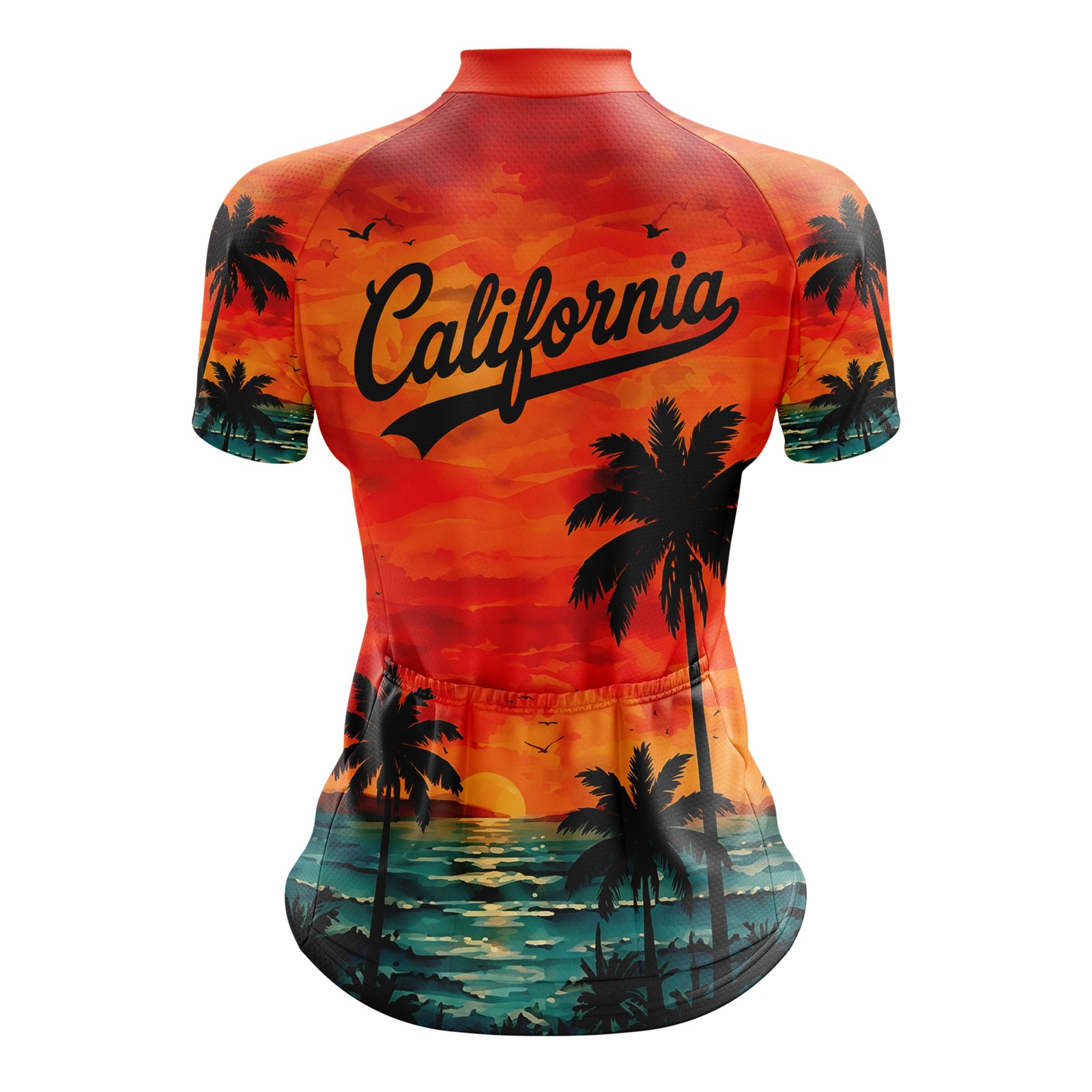 Jersey de ciclismo de gradiente rosado de mujeres