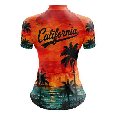 Jersey de ciclismo de gradiente rosado de mujeres