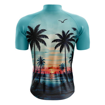 Jersey de ciclismo azul del lado de los hombres
