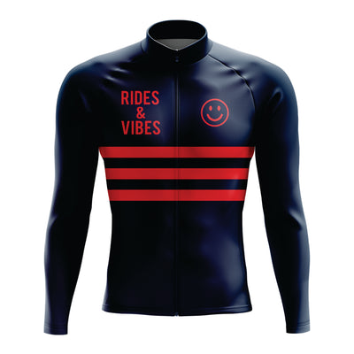 Men's Rides & Vibes Long Sleeve Cycling Jersey - Blue