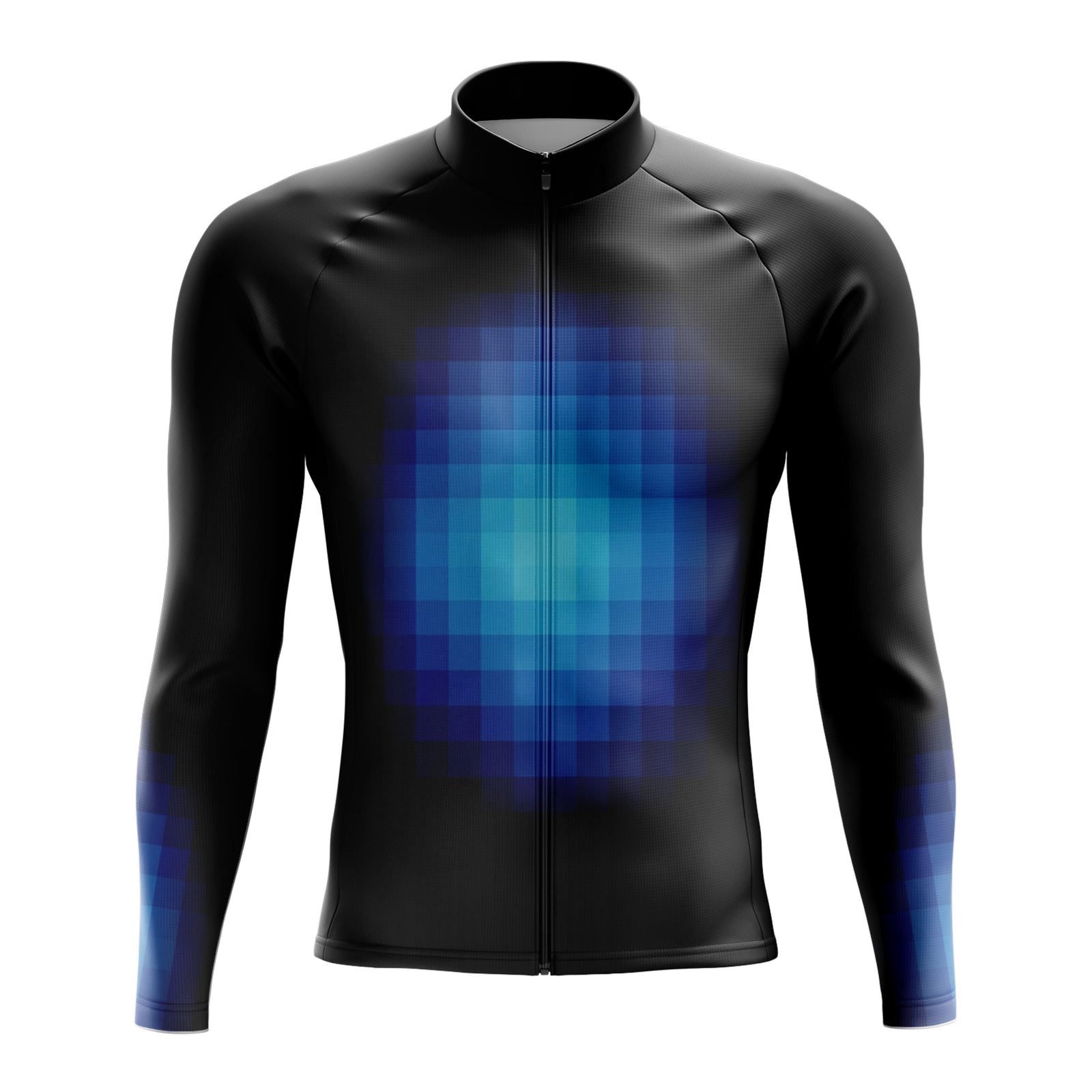 Jersey de ciclismo de manga de ángulo negro de los hombres