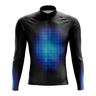 Jersey de ciclismo de manga de ángulo negro de los hombres