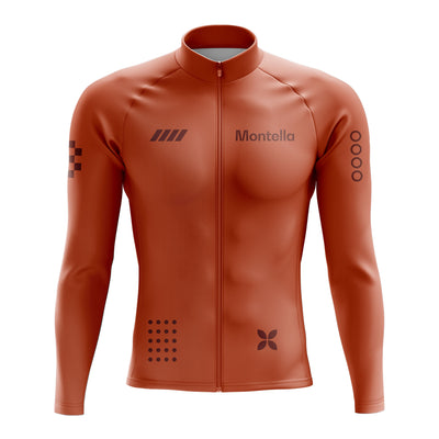 Men's Terracotta Long Sleeve Cycling Jersey