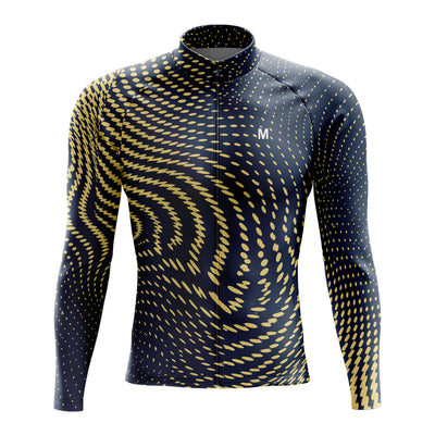 Jersey de ciclismo de manga de ángulo negro de los hombres