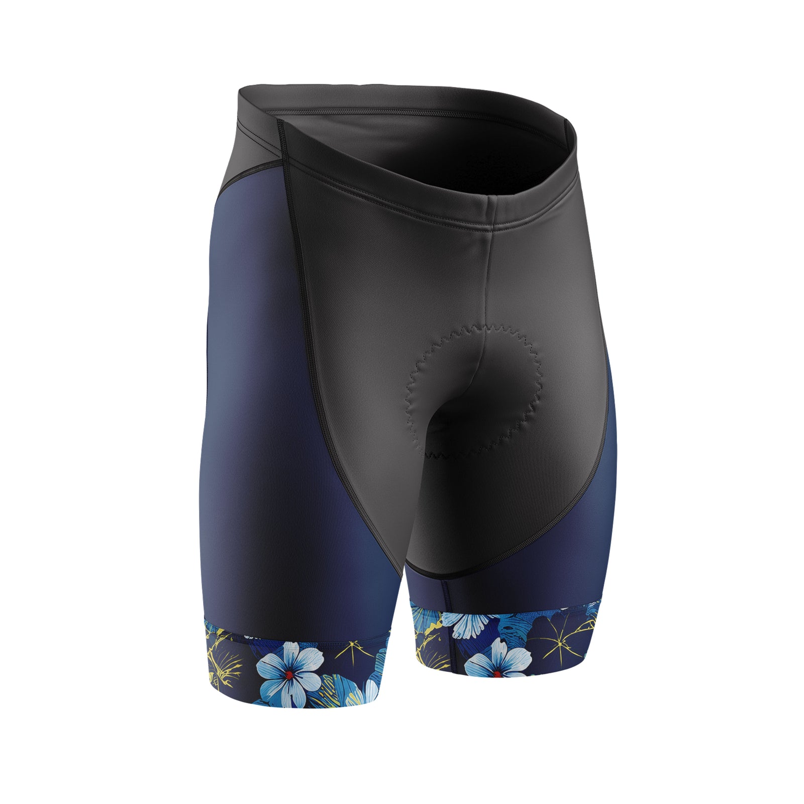 Women Blue Flower Cycling Shorts
