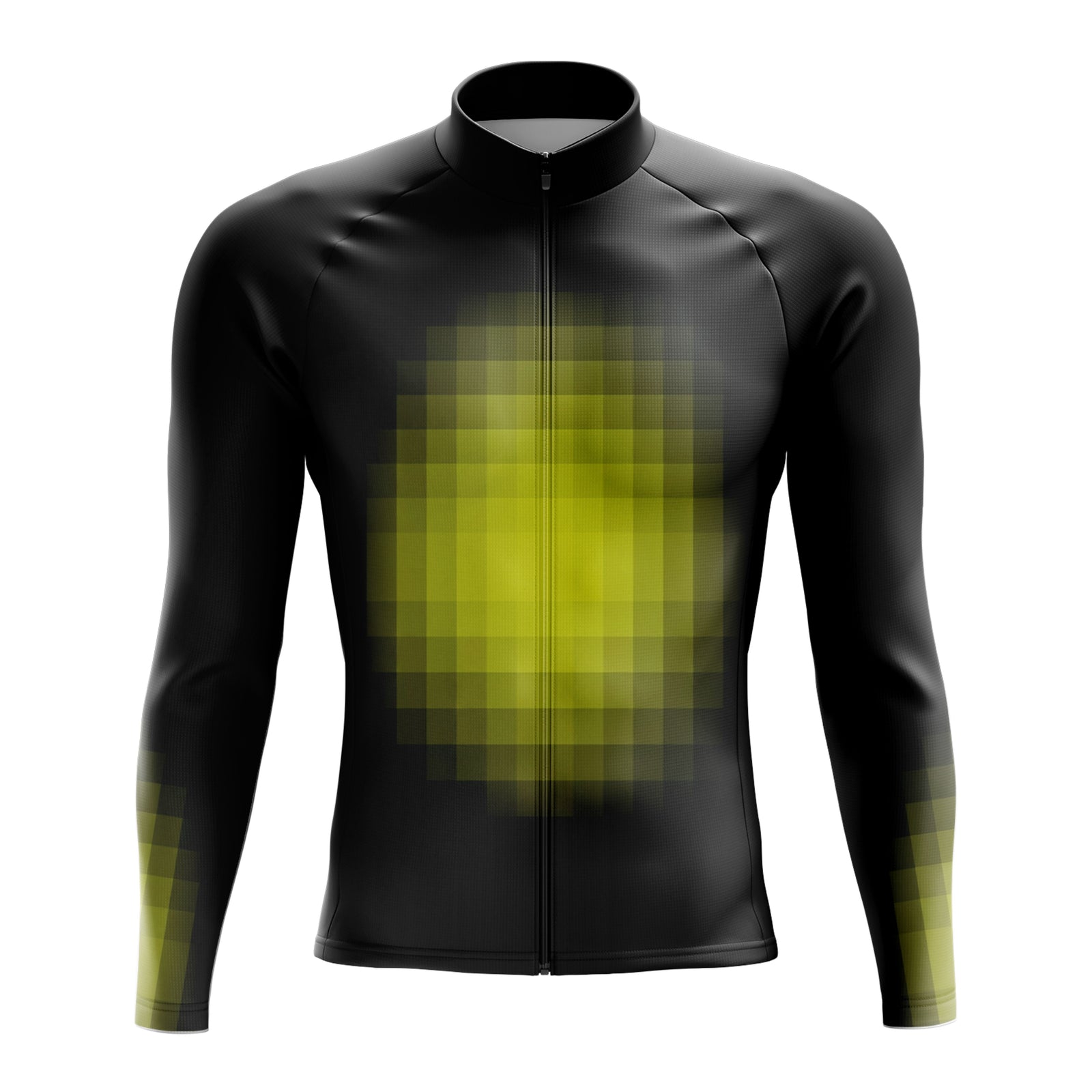 Jersey de ciclismo de manga de ángulo negro de los hombres
