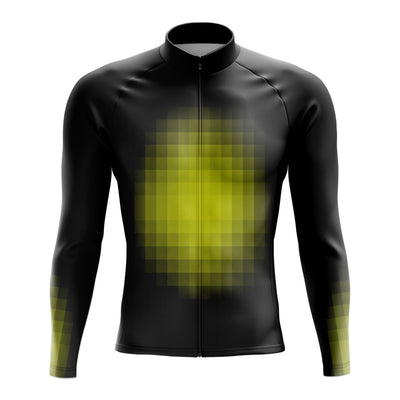 Jersey de ciclismo de manga de ángulo negro de los hombres
