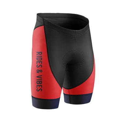 Women Rides & Vibes Cycling Shorts - Red