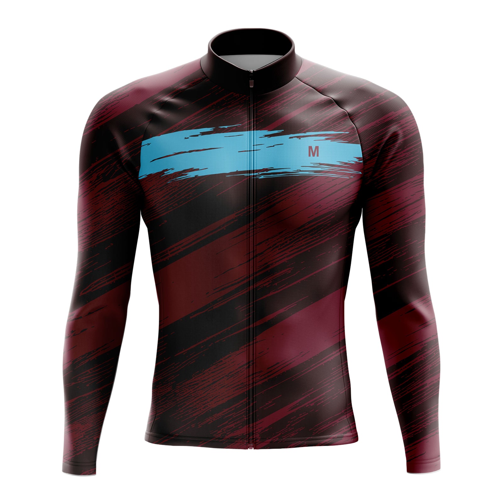 Jersey de ciclismo de manga de ángulo negro de los hombres