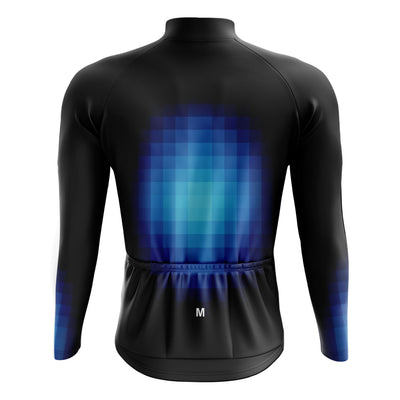 Jersey de ciclismo de manga de ángulo negro de los hombres