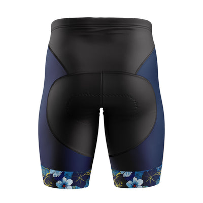 Women Blue Flower Cycling Shorts