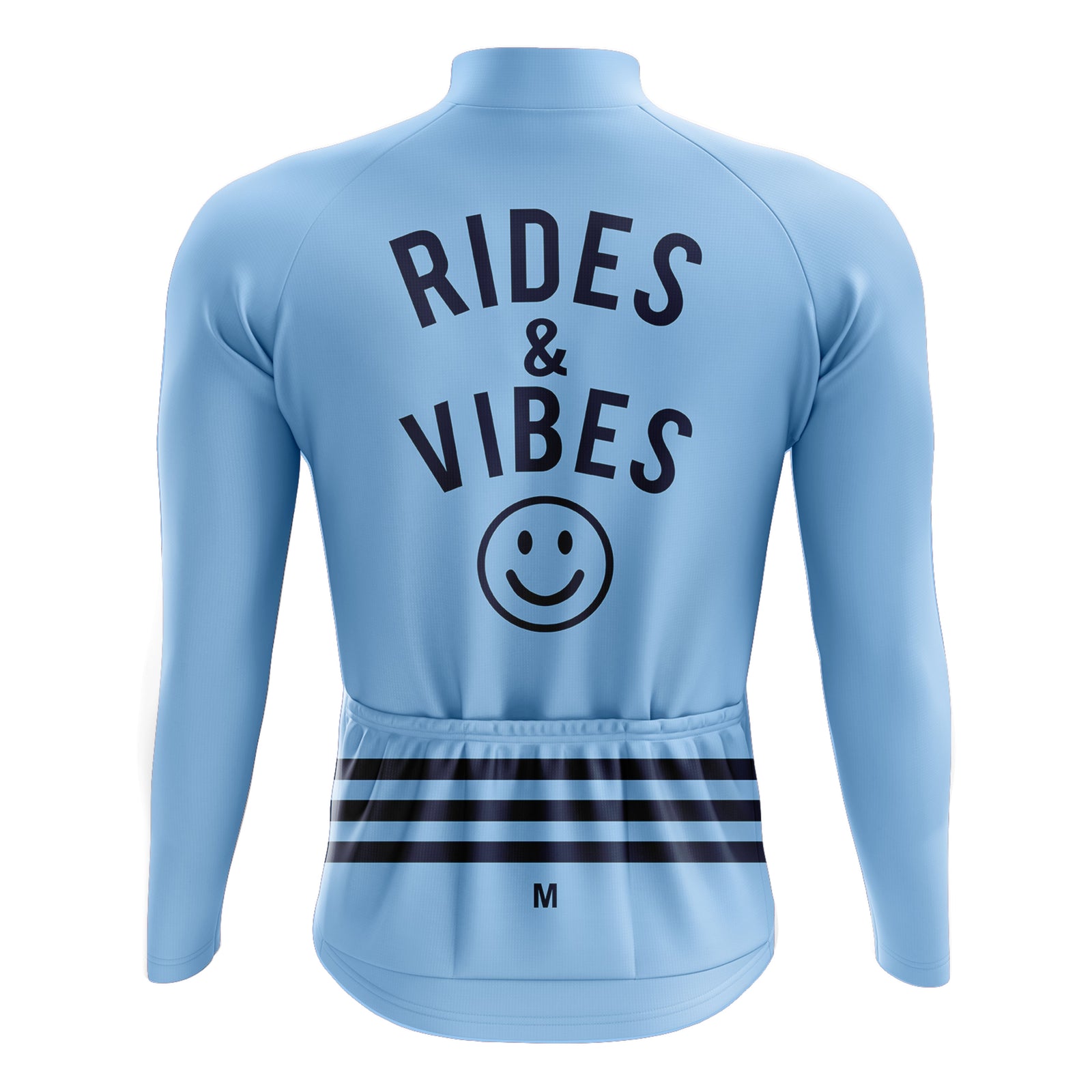 Men's Rides & Vibes Long Sleeve Cycling Jersey - Light Blue