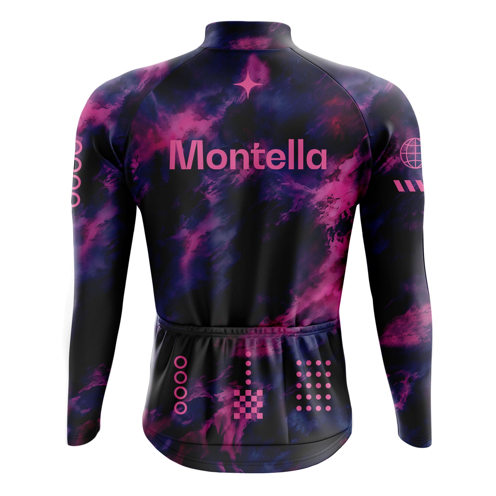 Men's Pink Space Long Sleeve Cycling Jersey 26/24