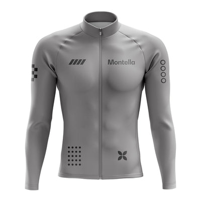 Men's Grey Long Sleeve Cycling Jersey