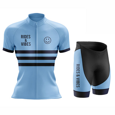 Women's Rides & Vibes Cycling Jersey or Shorts - Light Blue