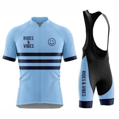 Men's Rides & Vibes Cycling Jersey or Bib Shorts - Light Blue