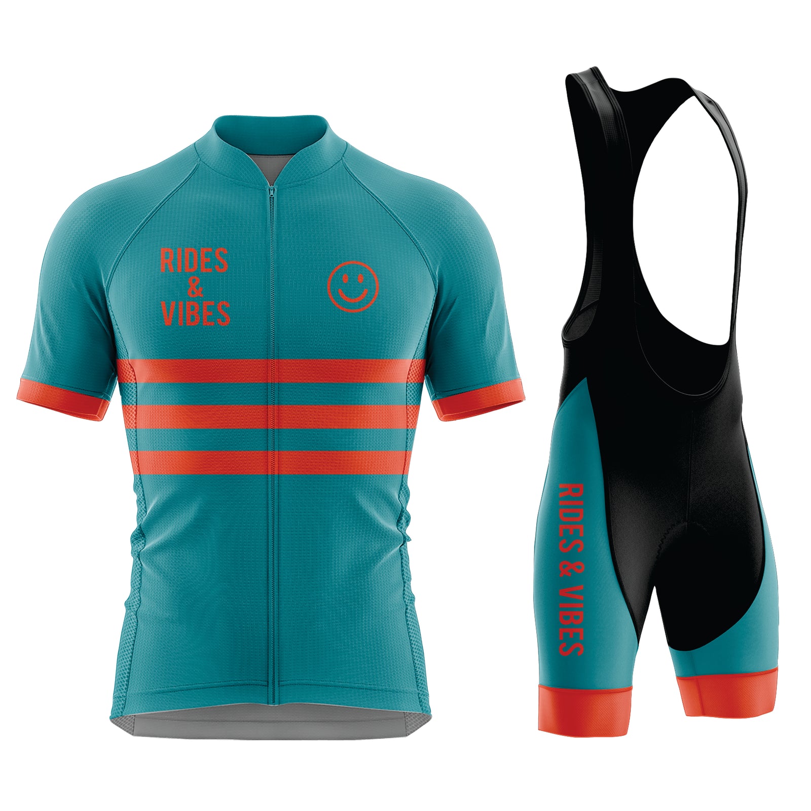 Men's Rides & Vibes Cycling Jersey or Bib Shorts - Teal
