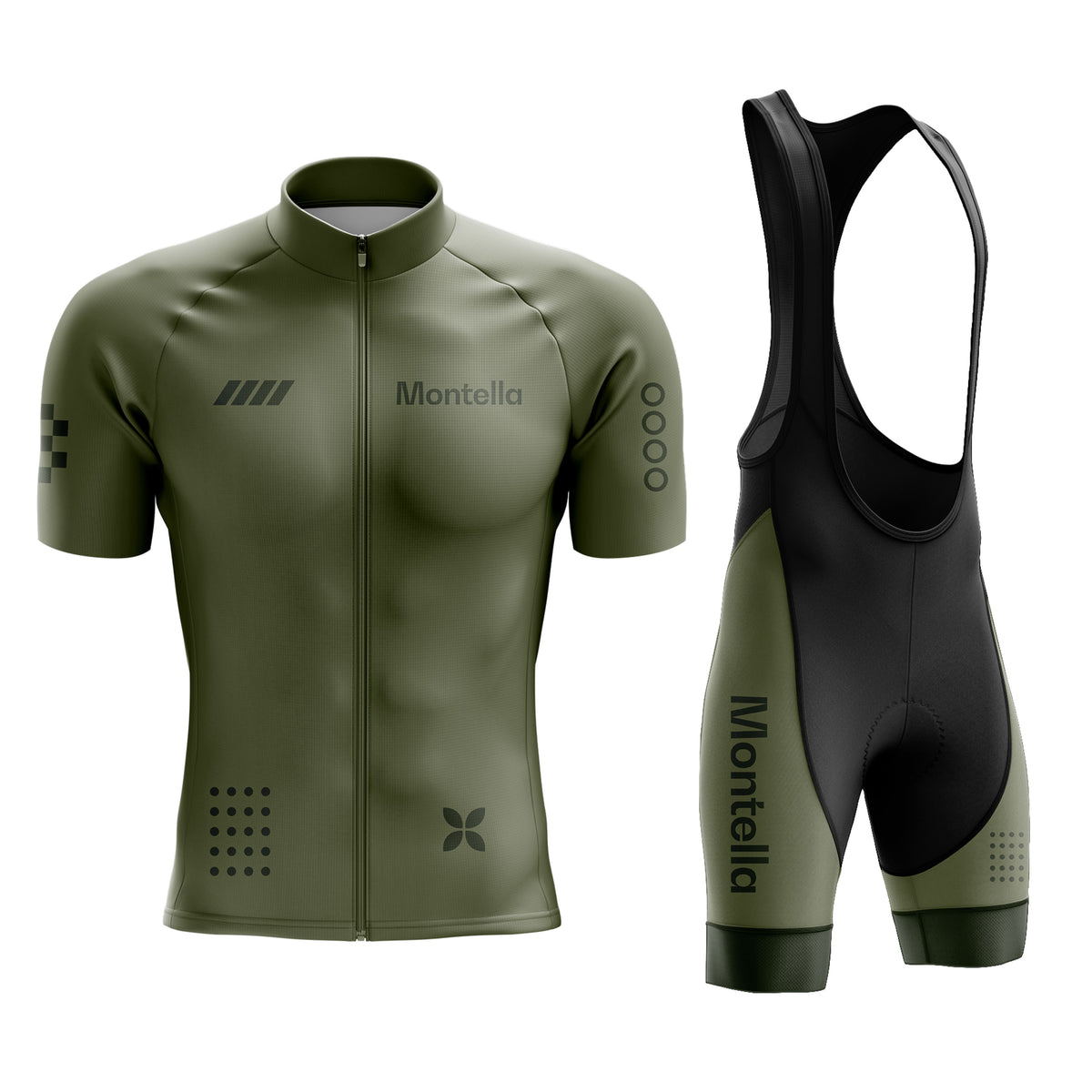 Men's Olive Green Cycling Jersey or Bib Shorts