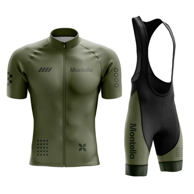 Men's Olive Green Cycling Jersey or Bib Shorts