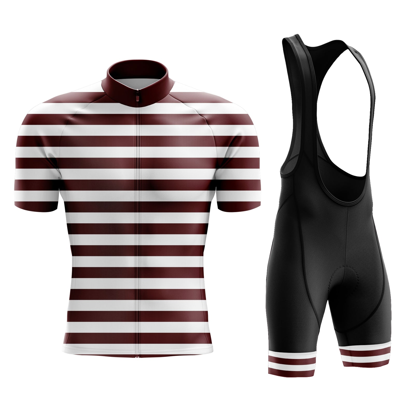 Men's Burgundy Lines Cycling Jersey or Bib Shorts 26/15 Edition