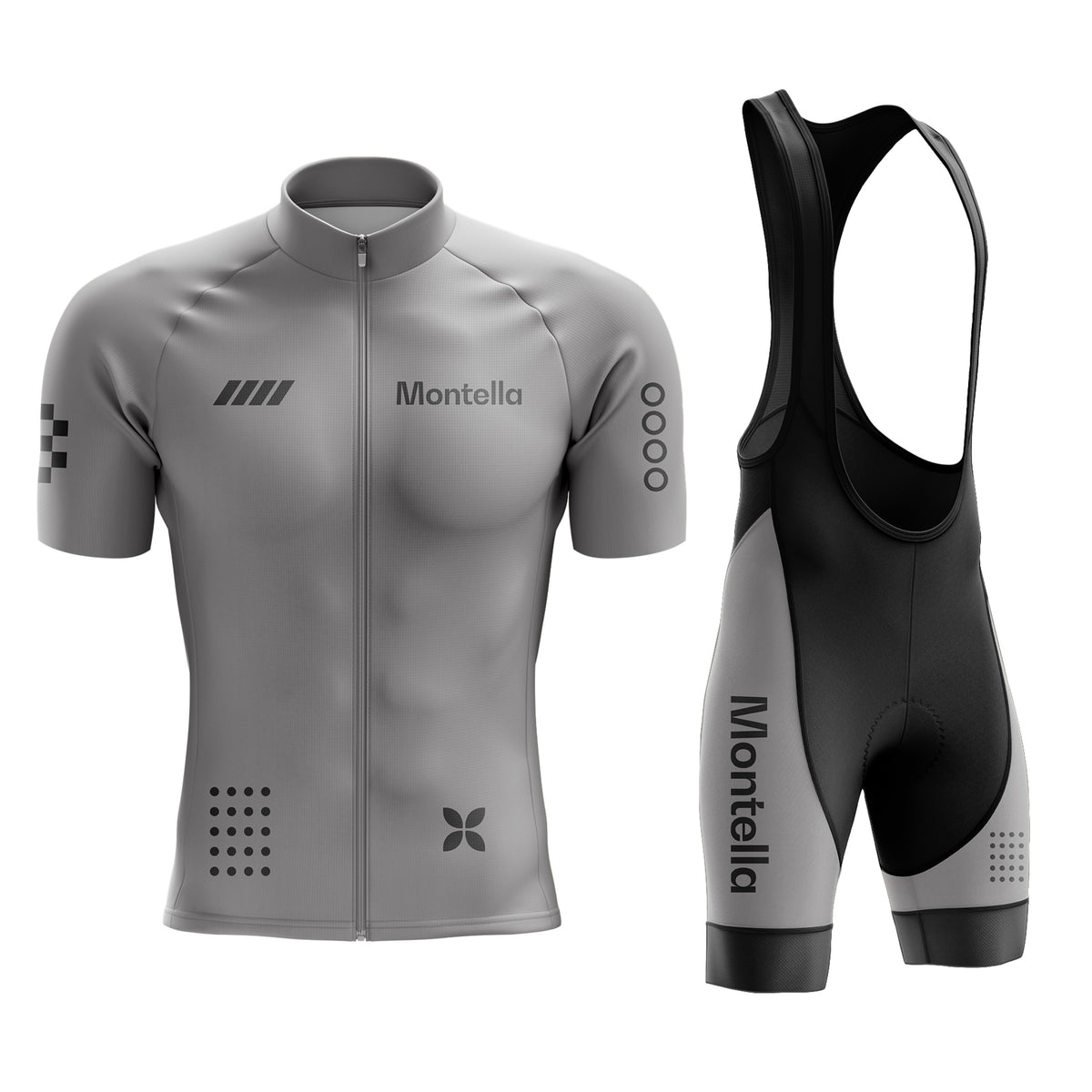 Men's Grey Cycling Jersey or Bib Shorts