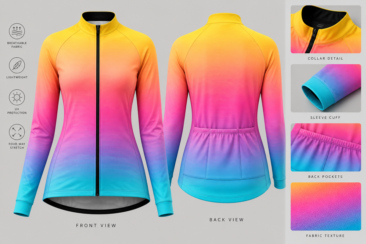 Custom Women Long Sleeve Cycling Jersey No175