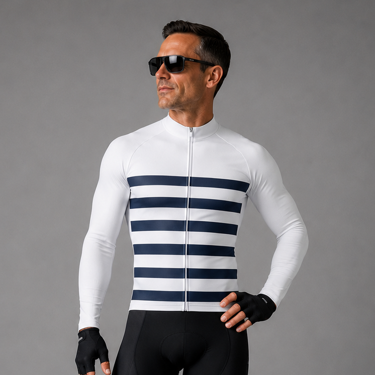 Jersey de ciclismo de manga de ángulo negro de los hombres