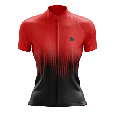 Jersey de ciclismo de gradiente rosado de mujeres