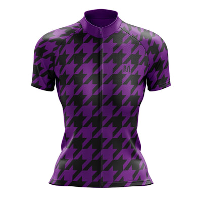 Women's Purple Houndstooth Cycling Jersey or Shorts