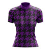 Women's Purple Houndstooth Cycling Jersey