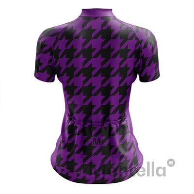 Women's Purple Houndstooth Cycling Jersey