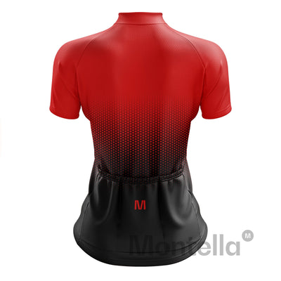 Women's Red Gradient Cycling Jersey