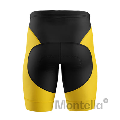 Men's Yellow Gel Padded Cycling Shorts