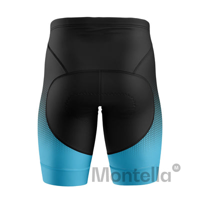 Men's Blue Gradient Gel Padded Cycling Shorts