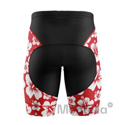 Men's Hibiscus Flower Padded Cycling Shorts