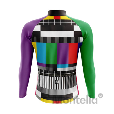 Jersey de ciclismo de manga de ángulo negro de los hombres