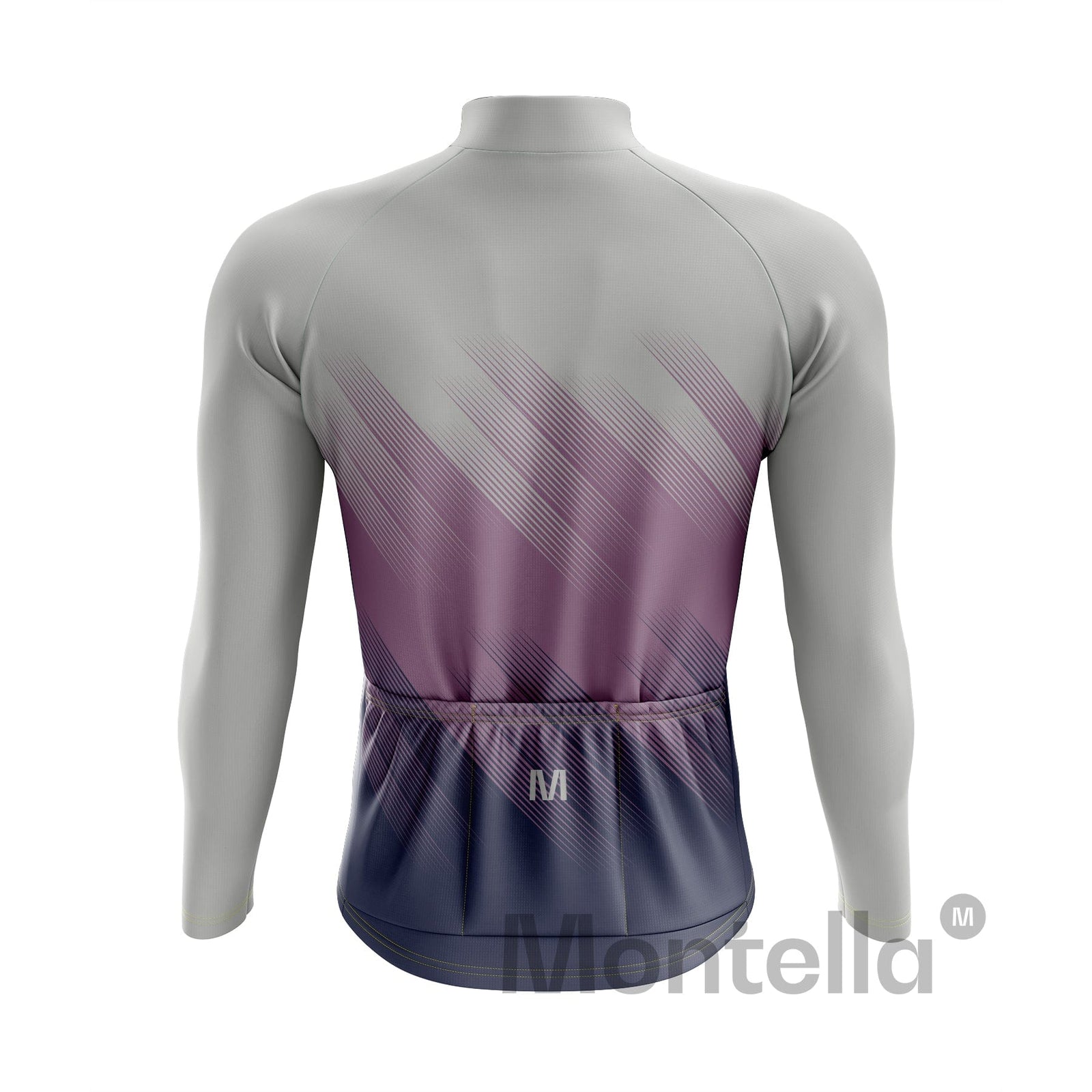 Men's Grey Purple Thermal Fleece Cycling Jacket