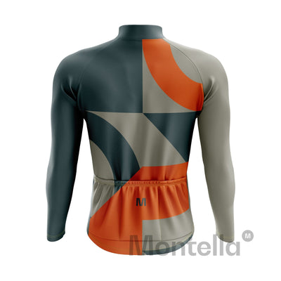 Jersey de ciclismo de manga de ángulo negro de los hombres