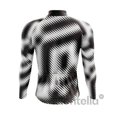 Jersey de ciclismo de manga de ángulo negro de los hombres